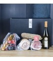 Coffret cadeau Tranche de jambon San Daniele, salami, bacon, longe et vin blanc