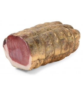 Coffret cadeau avec la moitié du jambon cru San Daniele, salami, bacon, longe et vin blanc