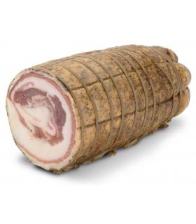 Coffret cadeau avec la moitié du jambon cru San Daniele, salami, bacon, longe et vin blanc